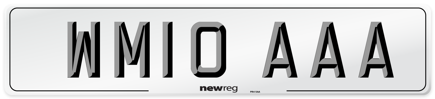 WM10 AAA Number Plate from New Reg